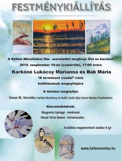 A természet csodái - Karkóné Lukácsy Marianna és Bak Mária tárlata nyílik